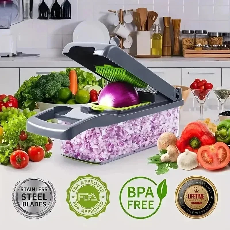 14/16 in 1 Multifunctional Vegetable Chopper Handle Food Grate Food