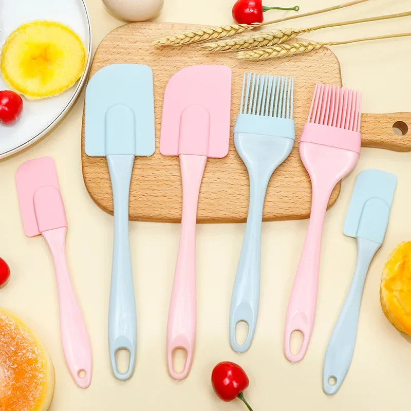 3Pcs Non-Stick Silicone Cream Scraper Bread Cake Butter Spatula Mixer