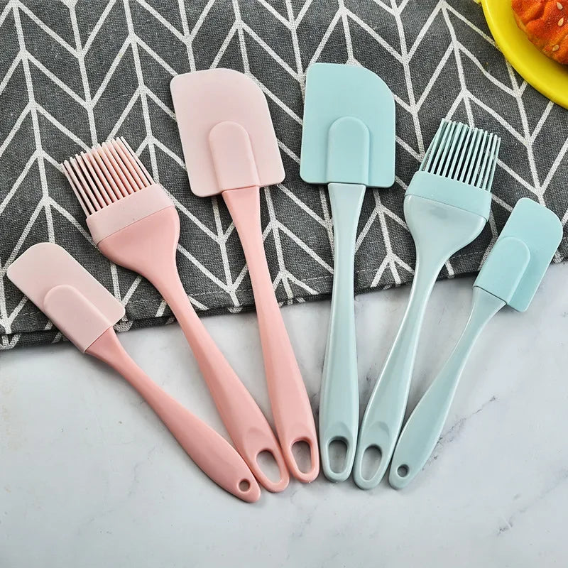 3Pcs Non-Stick Silicone Cream Scraper Bread Cake Butter Spatula Mixer