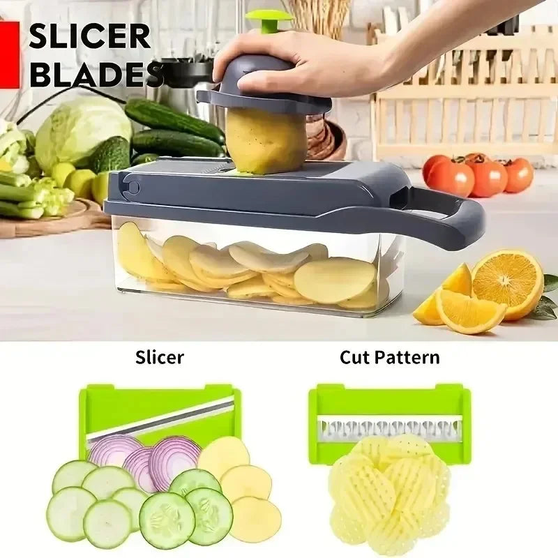 14/16 in 1 Multifunctional Vegetable Chopper Handle Food Grate Food